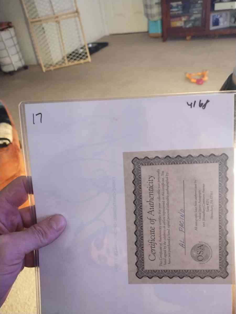 authenticated Al Pacino autograph - Waynesboro, Pennsylvania - FleaMarketBay