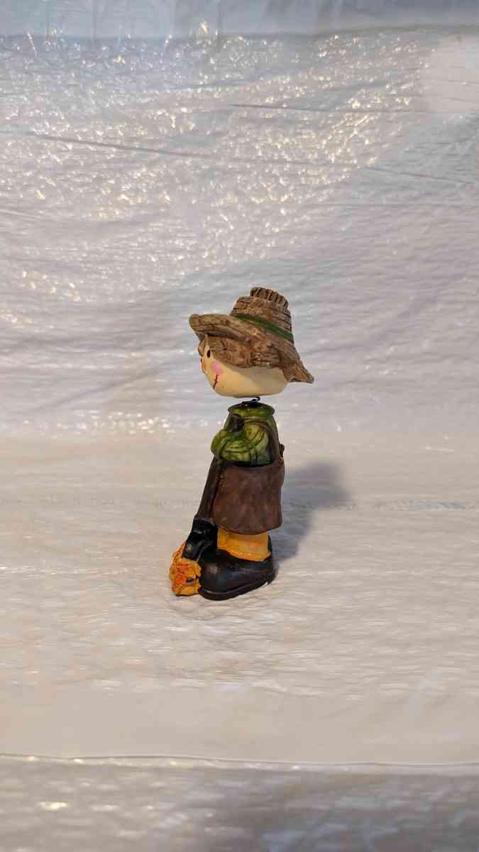 Resin Bobble Head Scarecrow Girl Raking Fall Leaves Figurine - Phoenix, Arizona - FleaMarketBay