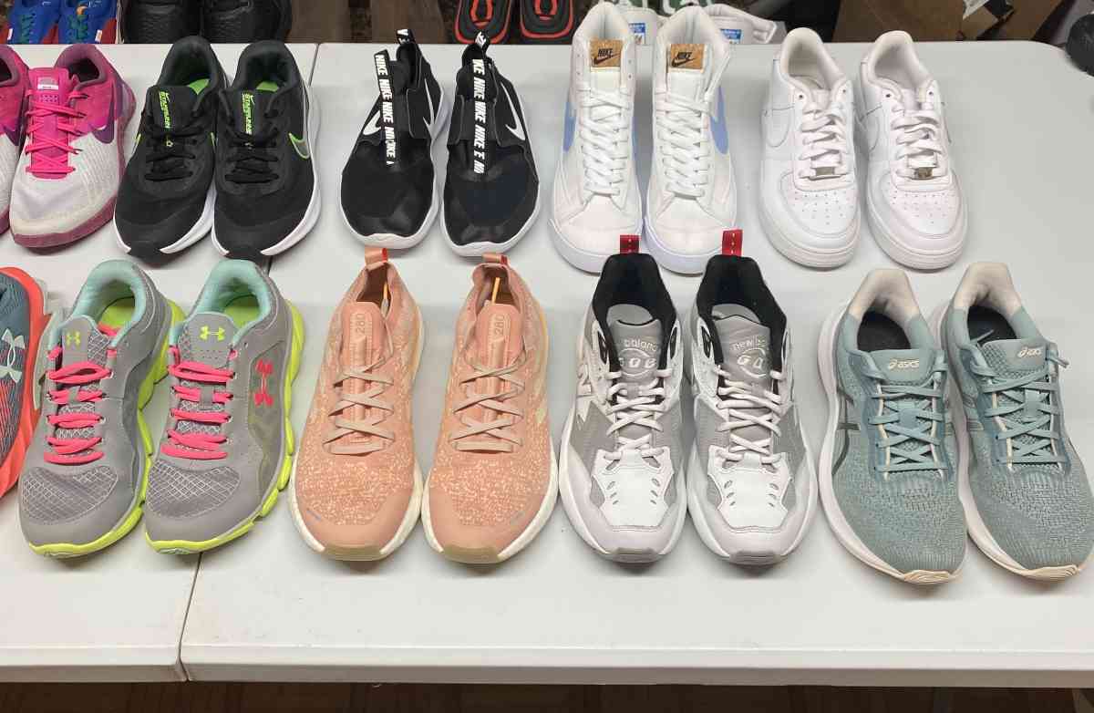 14 pairs Womens Mixed Brand Sneaker Bundle Size 7 and 7 half - Frederick, Maryland - FleaMarketBay