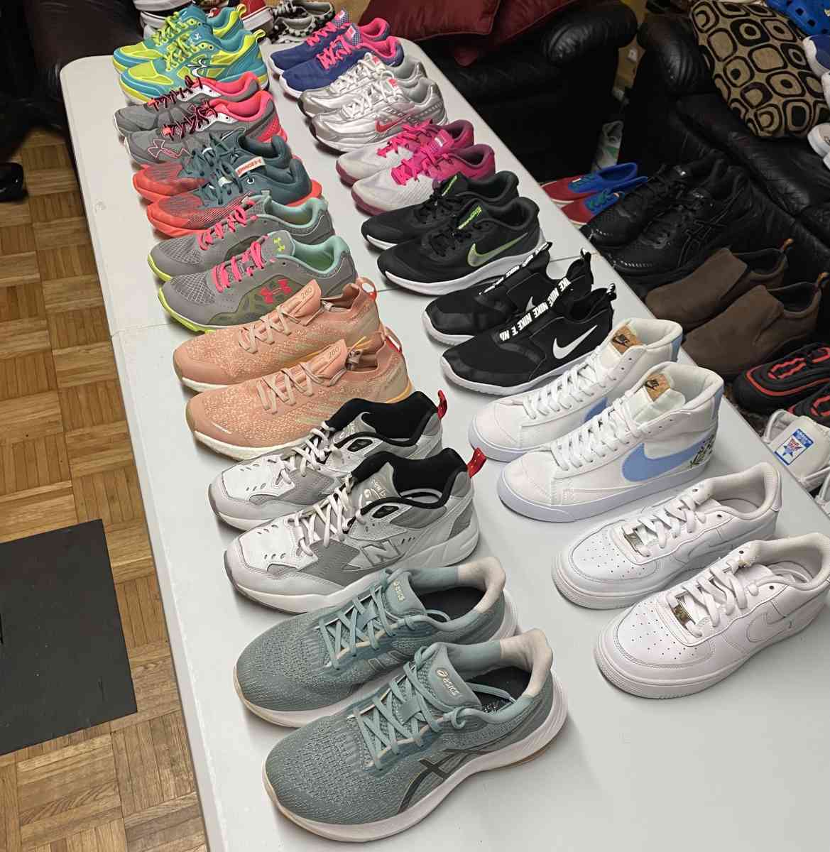 14 pairs Womens Mixed Brand Sneaker Bundle Size 7 and 7 half - Frederick, Maryland - FleaMarketBay