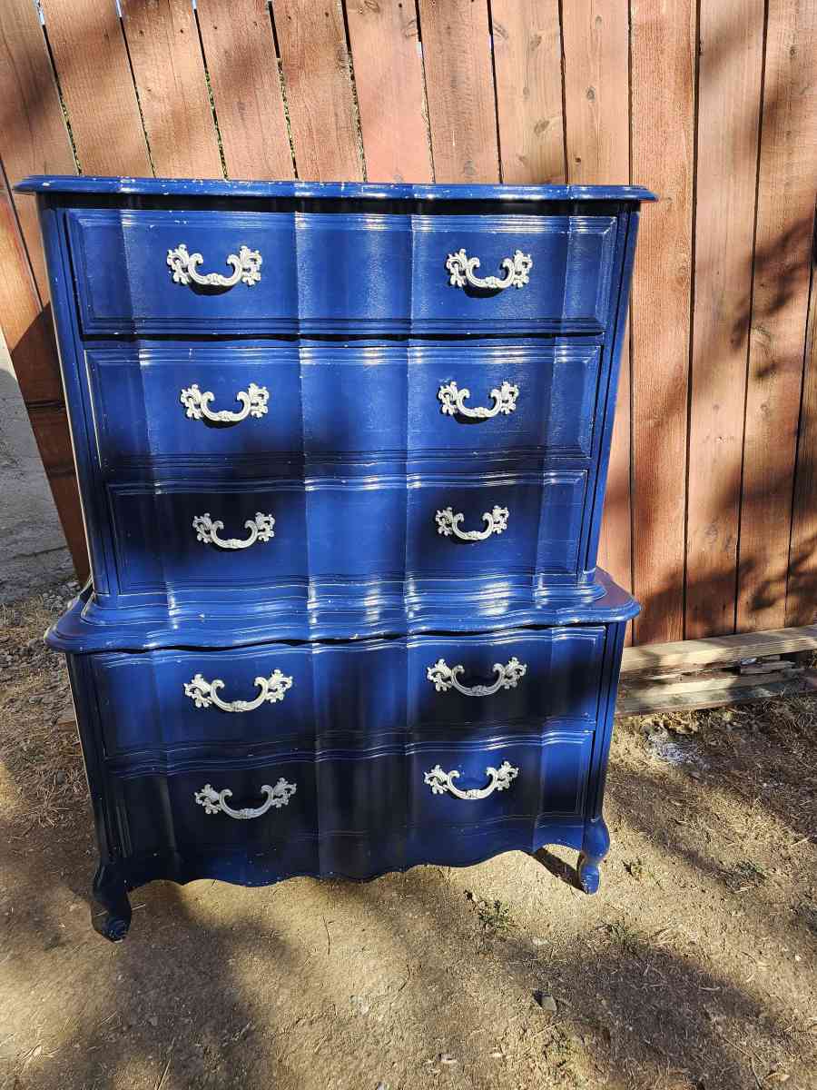 Vintage Elegant blue dresser with silver ornate handles - Los Angeles, California - FleaMarketBay