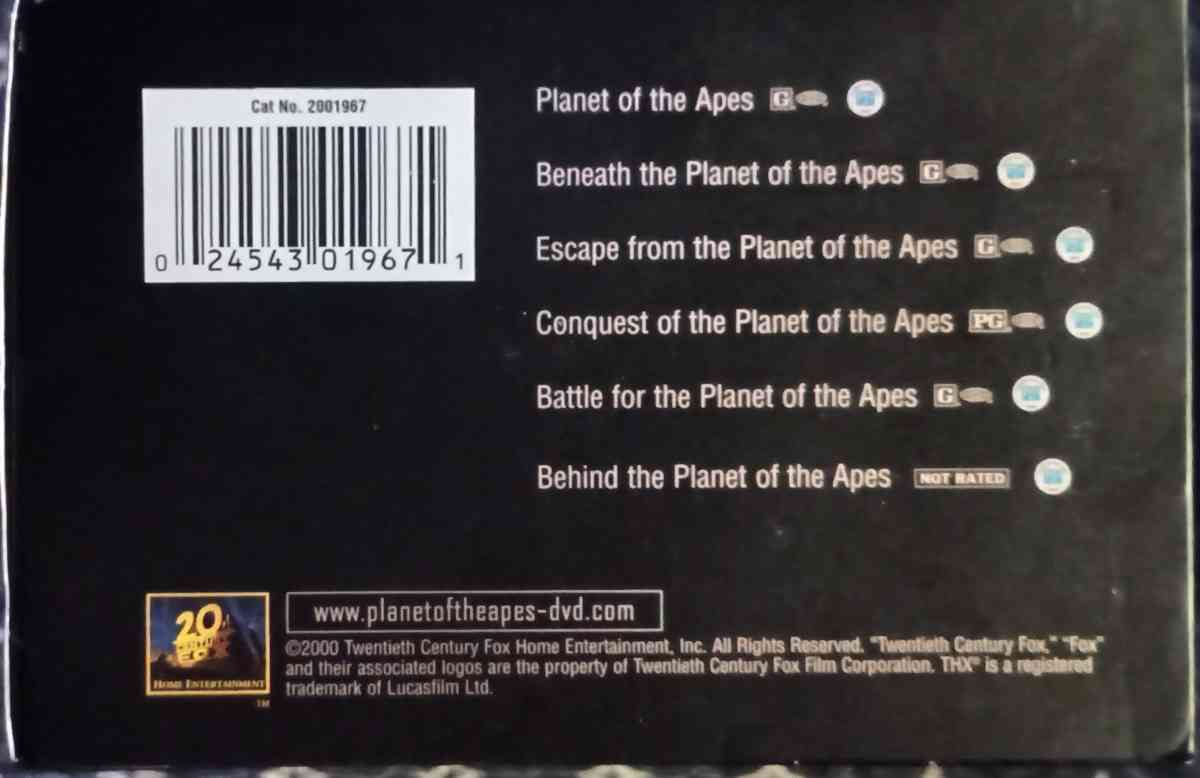 The 6 DVD original Planet of the Apes saga - Shamokin, Pennsylvania - FleaMarketBay