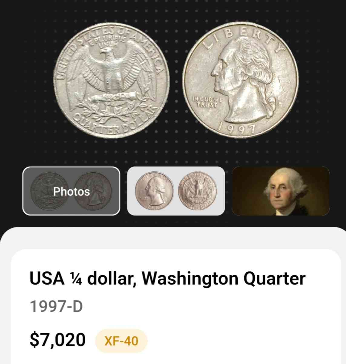 Washington Quarter 1997 D Error Coin - Brooklyn, New York - FleaMarketBay