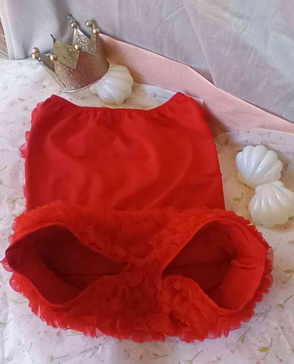 Red Dance Wear Romper Shorts Ruffles on front and on behind - Dallas, Texas - FleaMarketBay