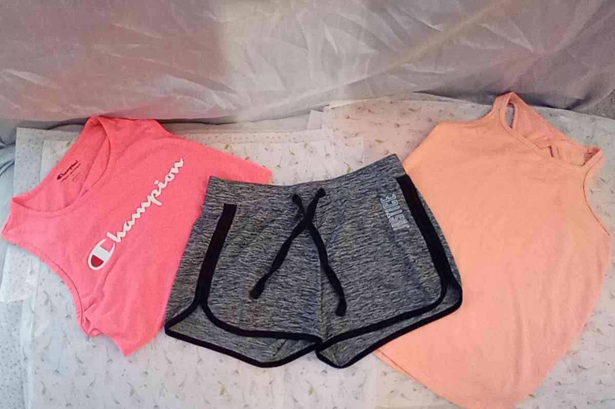 2 Champion Tanks and 1 Justice Shorts - Dallas, Texas - FleaMarketBay