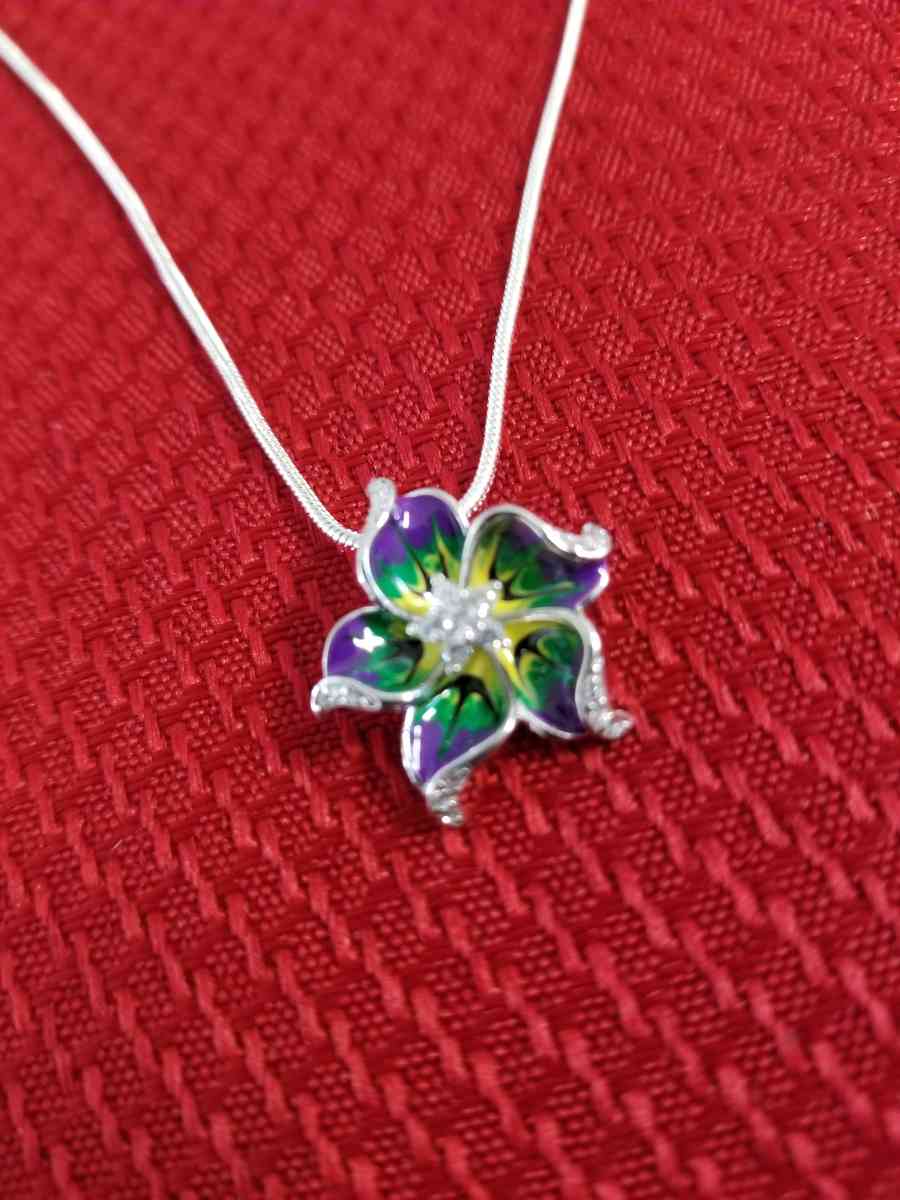 Sterling Silver color Flower Pendant - Crystal River, Florida - FleaMarketBay