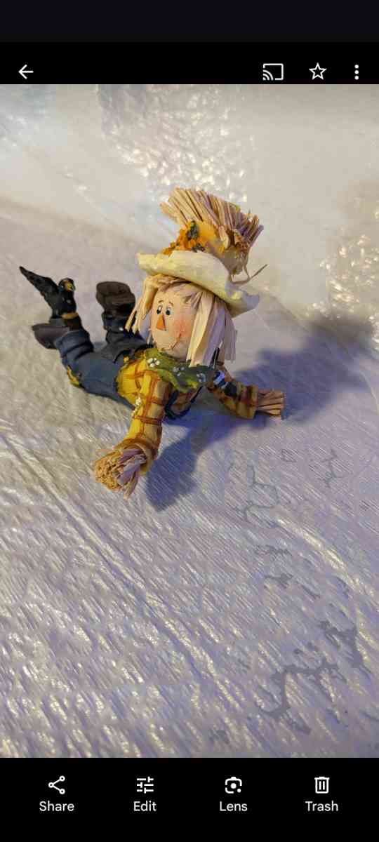 Resin Playful Scarecrow Laying On His Stomach With A Black C - Phoenix, Arizona - FleaMarketBay
