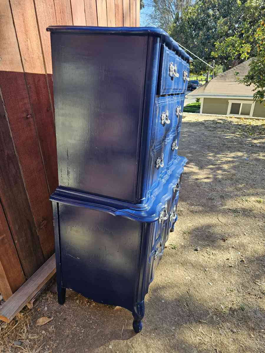 Vintage Elegant blue dresser with silver ornate handles - Los Angeles, California - FleaMarketBay