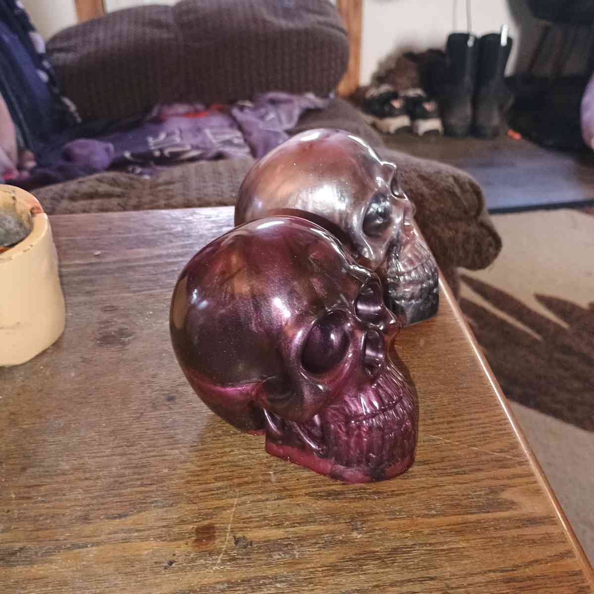 Epoxy Resin Skull Multiple Colors  Black 3 Tall 3 Wide 4 Tal - Clearwater, Kansas - FleaMarketBay