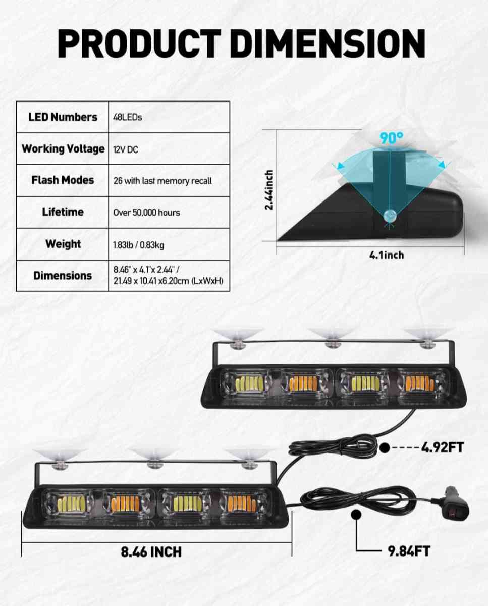 White New LED Emergency Light Bar - Elkhorn, Nebraska - FleaMarketBay