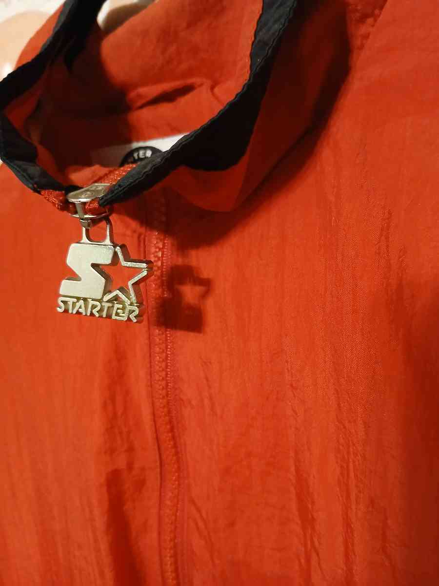 90s Vintage Red Wings Mens Large Starter Windbreaker Jacket - Jackson, Michigan - FleaMarketBay