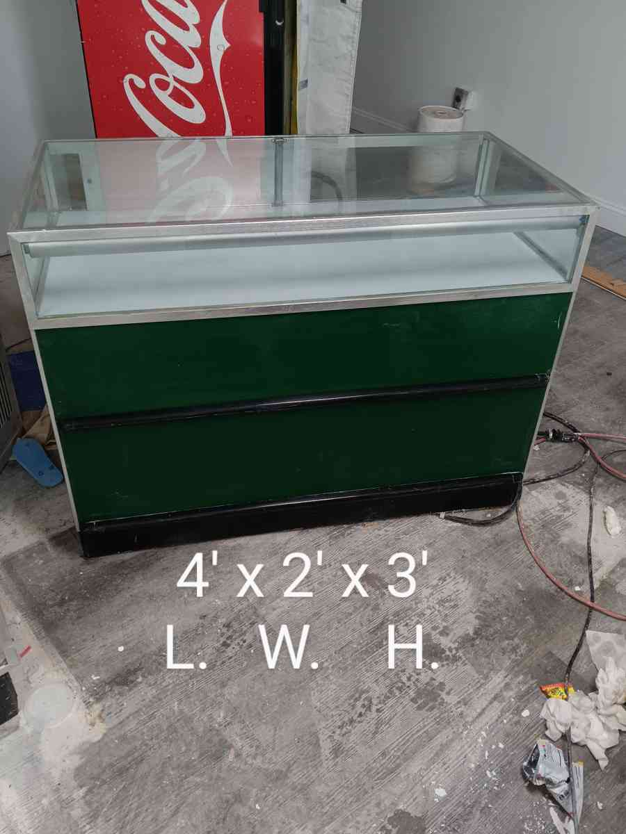 Glass Display cases with lights