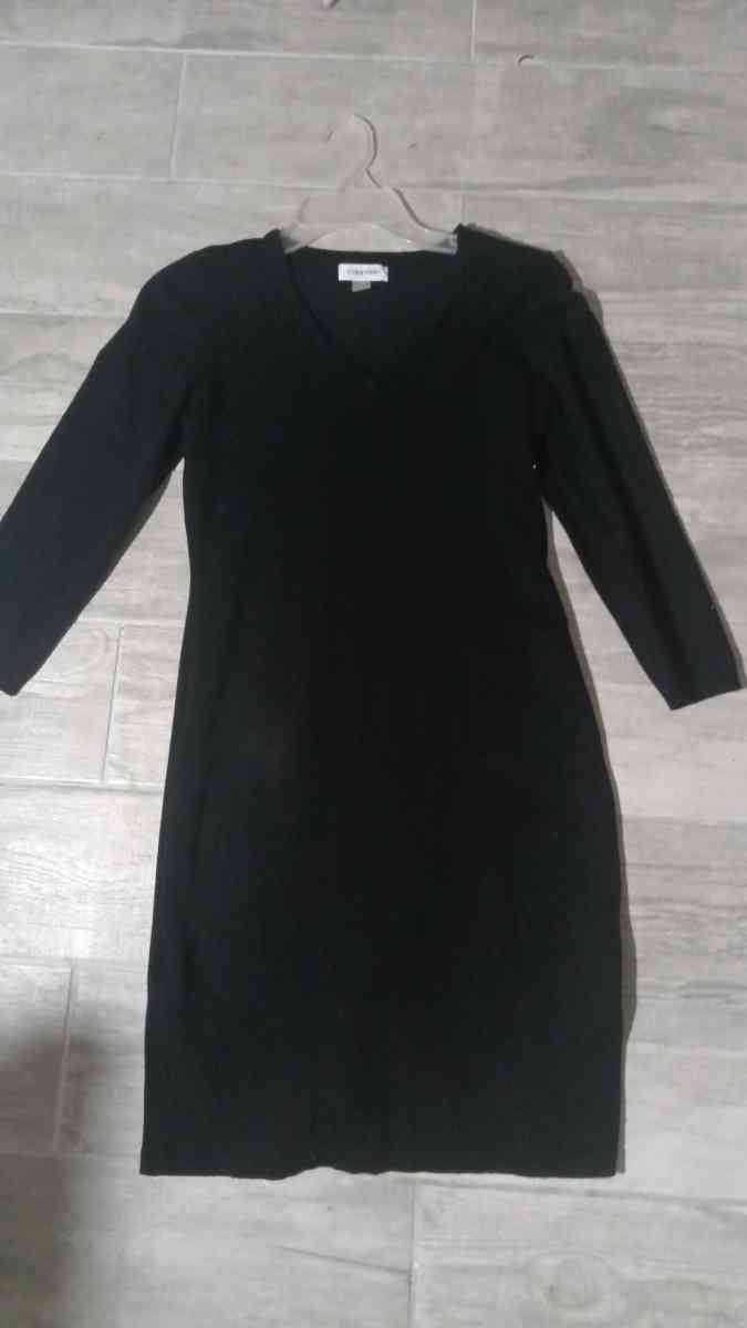 elegant modest Calvin Klein long sleeve black sweater dress - Alicia, Arkansas