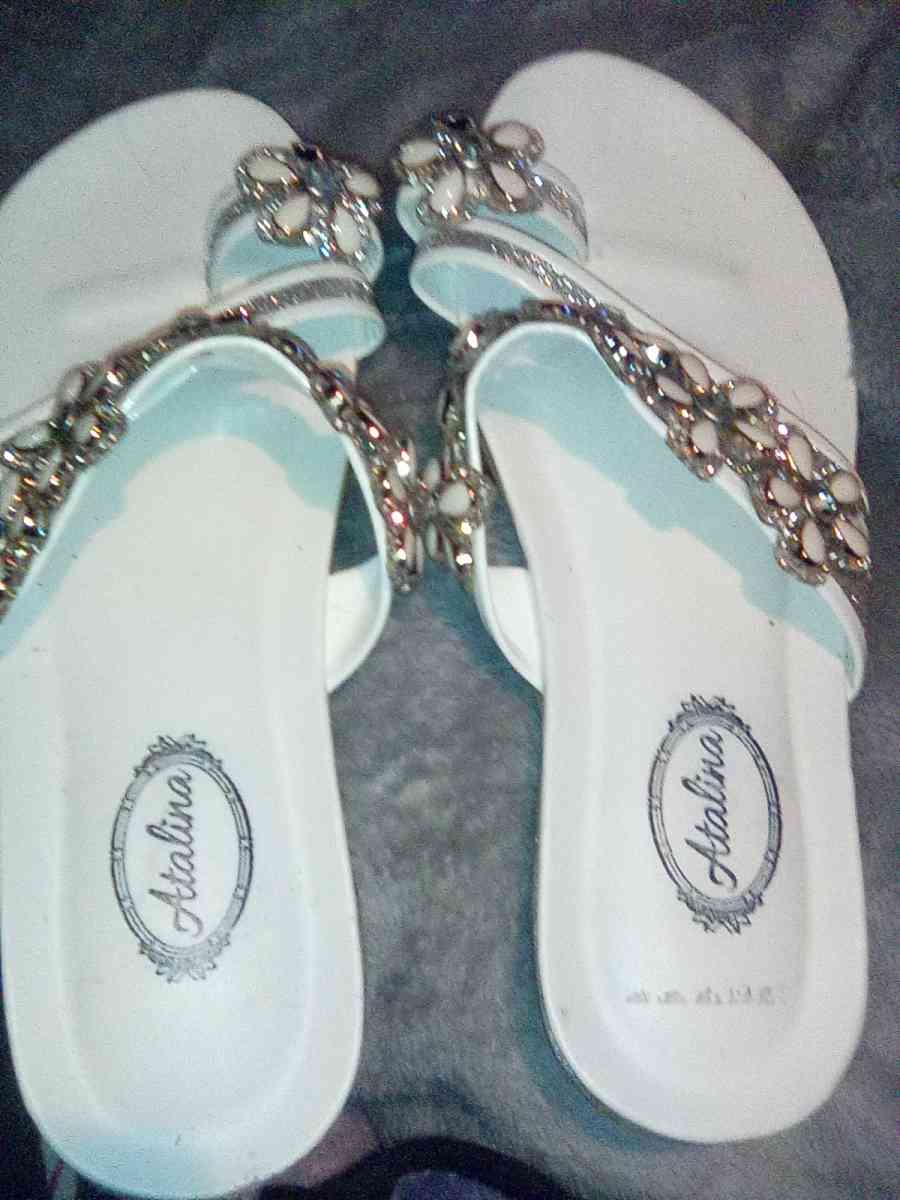 sequined white atalina shoes - Pensacola, Florida - FleaMarketBay