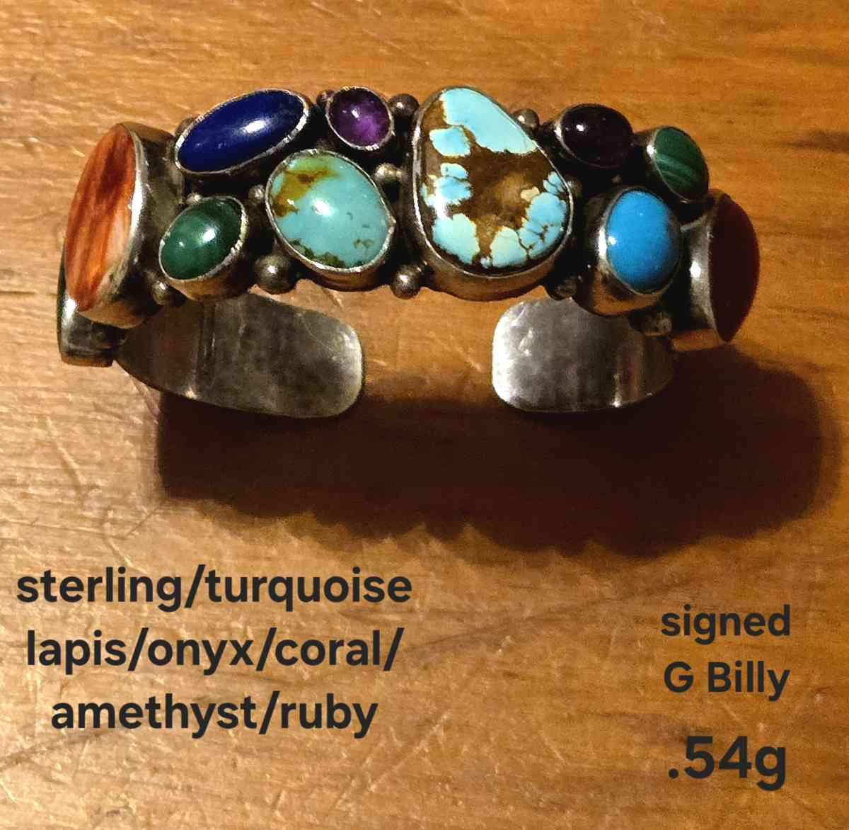 Sterling Silver Multi Stone Cuff Bracelet - Helotes, Texas