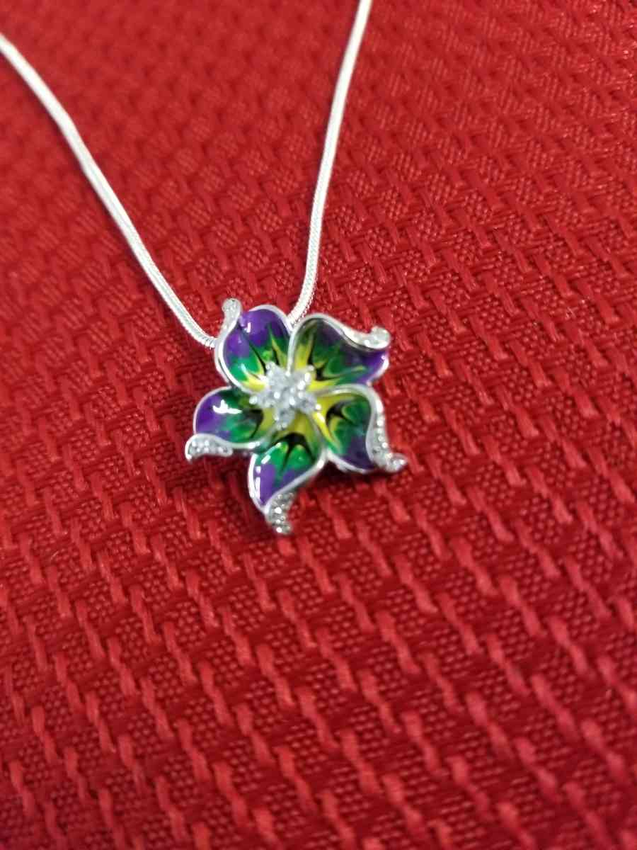 Sterling Silver color Flower Pendant - Crystal River, Florida - FleaMarketBay