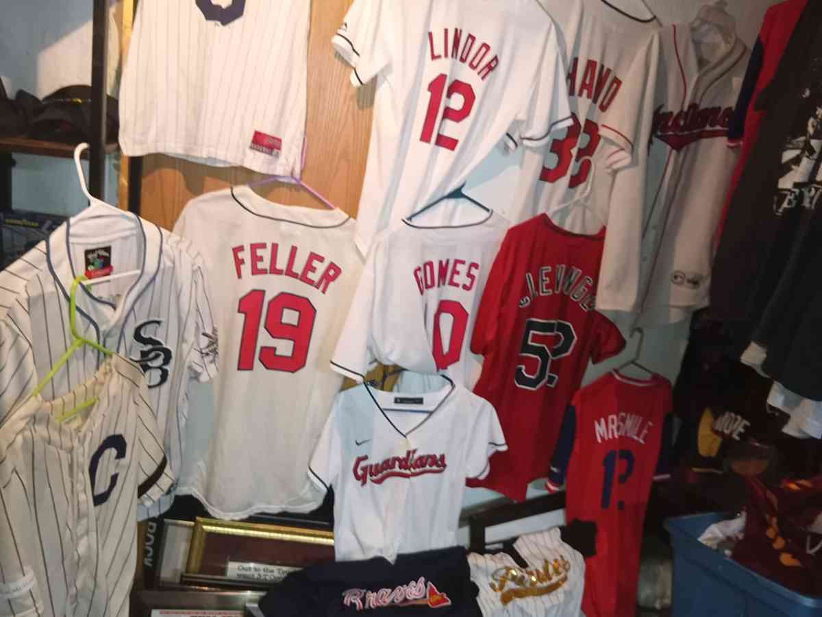 around 60 sport jerseys baseball football NBA - Akron, Ohio - FleaMarketBay