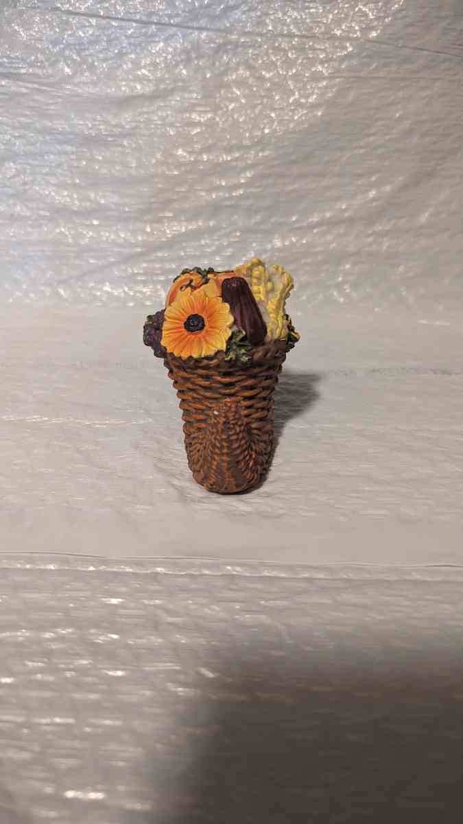 Cornucopia Figurine with a Sunflower and Gourds Harvest  Tha - Phoenix, Arizona - FleaMarketBay