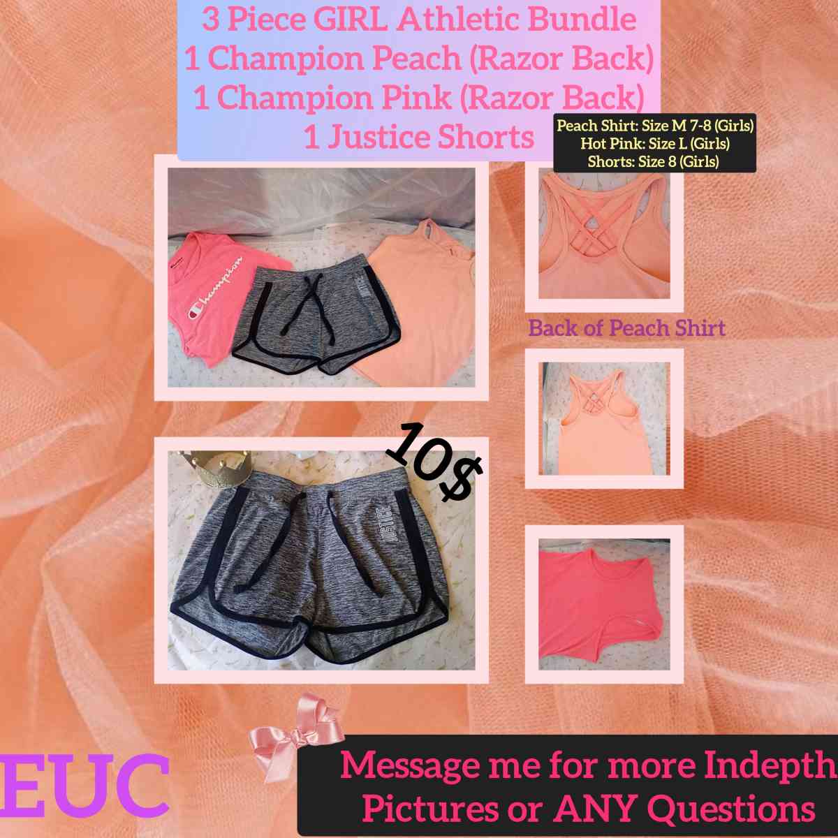 2 Champion Tanks and 1 Justice Shorts - Dallas, Texas