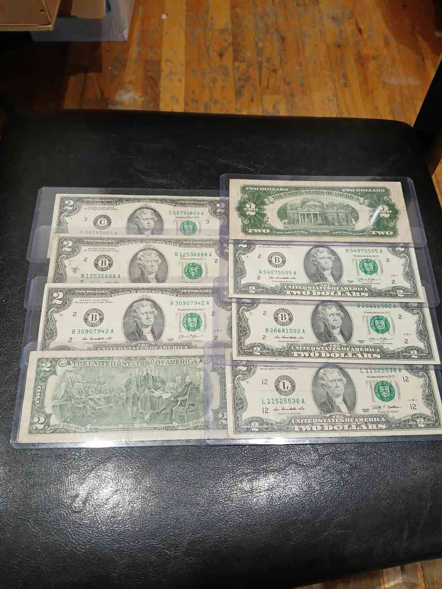 8 USA 2 Dollar Bills - Brooklyn, New York - FleaMarketBay