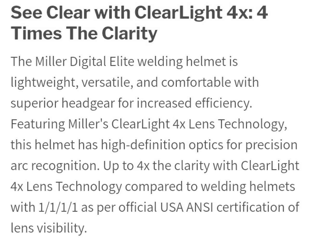 Miller Digital Elite Welding Helmet w Clear Light 4x Black - Shamokin, Pennsylvania - FleaMarketBay
