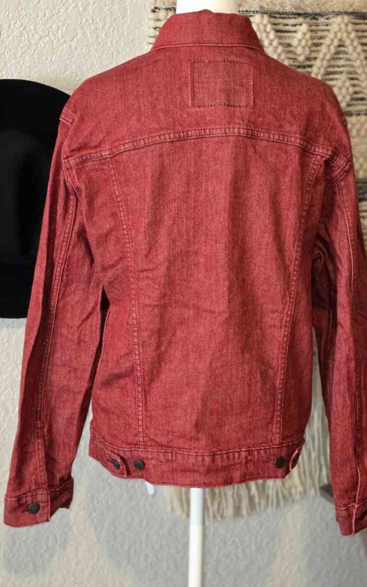 Levis The Trucker Red Denim Jean Jacket - Defuniak Springs, Florida - FleaMarketBay
