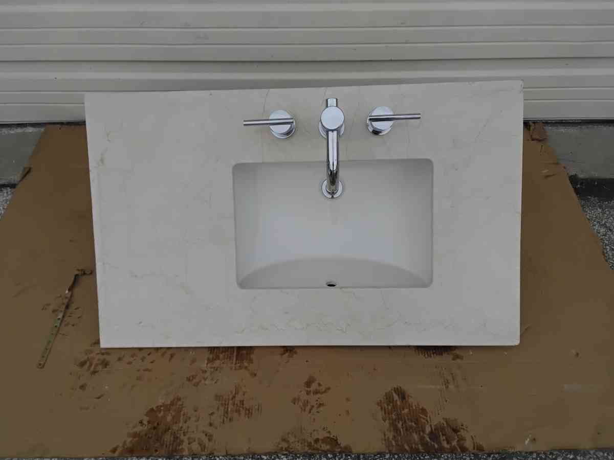 Bathroom Granite Vanity Top with Sink Faucet Display Model