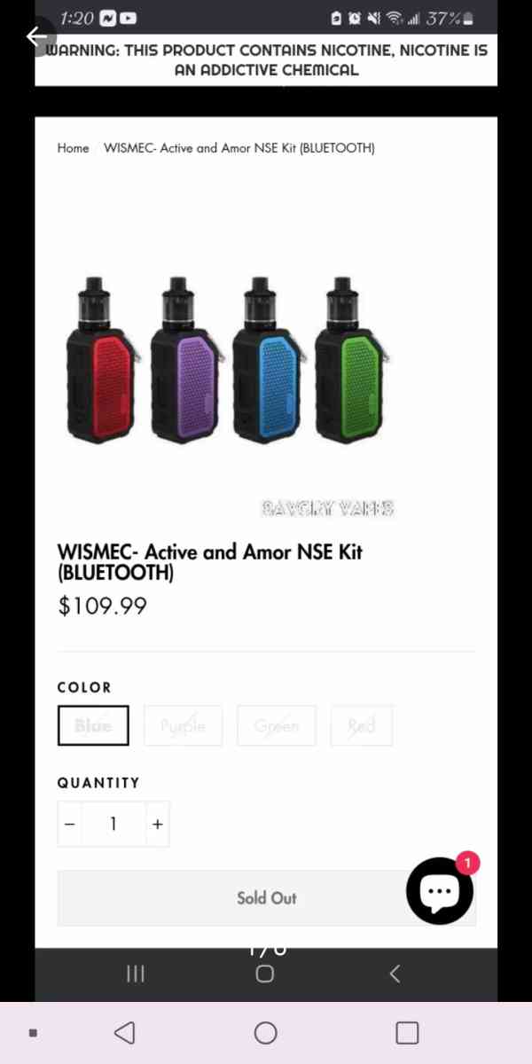 Wismec Active bluetooth vape - Dallas, Texas - FleaMarketBay