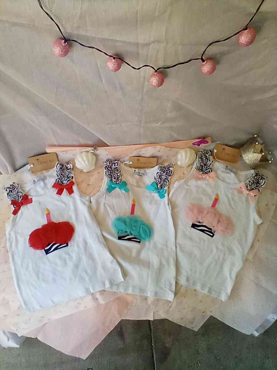 Birthday Girl Tanks Red Teal Lt Pink NWT - Dallas, Texas - FleaMarketBay