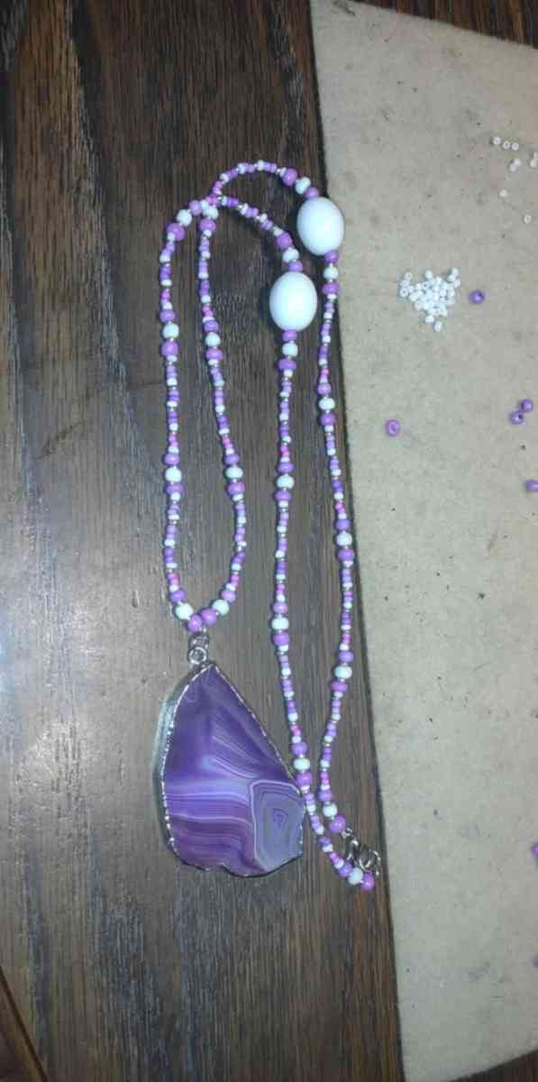 purple stone necklace