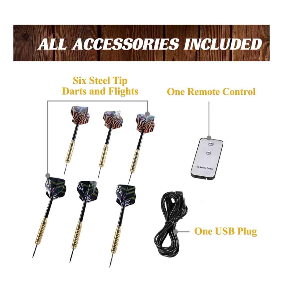 Bristle Dartboard Cabinet Set LED Lights Official Size Dart - Stockton, California - FleaMarketBay