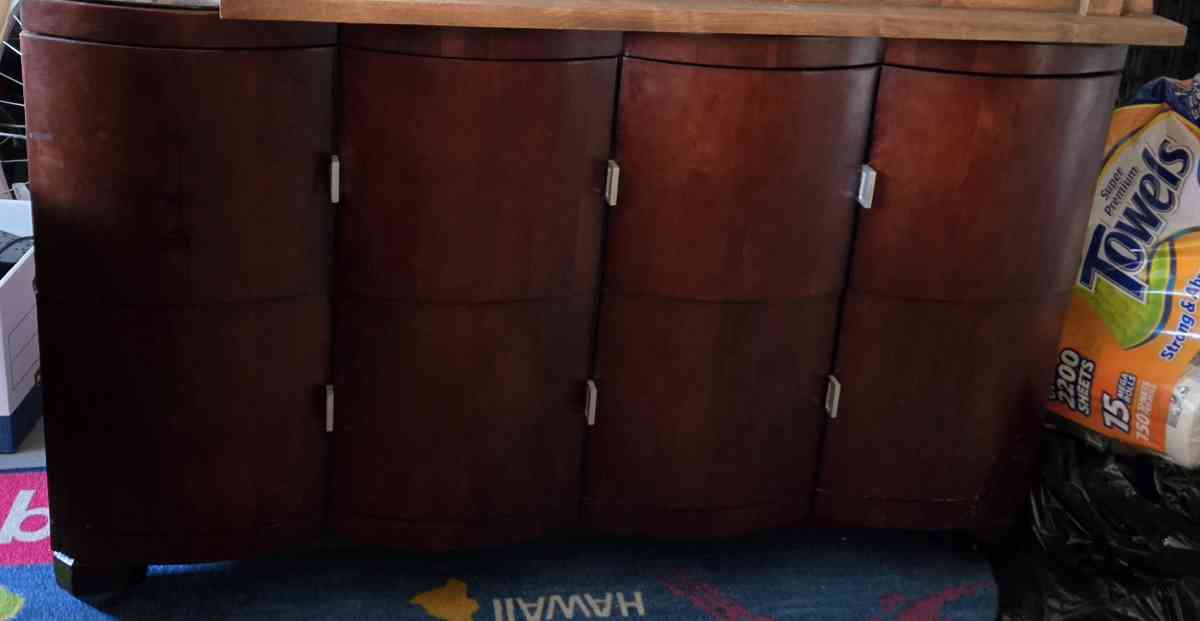 wood Dresser with glass top - Henderson, Nevada