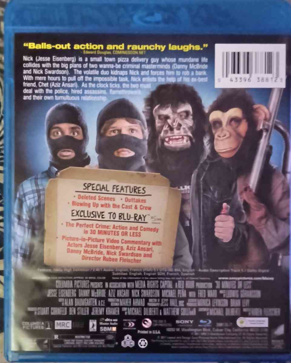 30 Minutes or Less bluray - Shamokin, Pennsylvania - FleaMarketBay