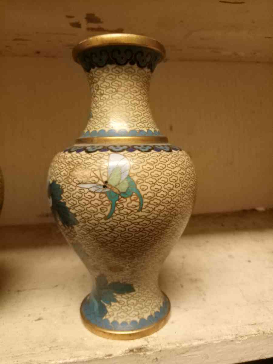 Pair of Vintage Chinese Enamel Colosal Vases - Yazoo City, Mississippi - FleaMarketBay