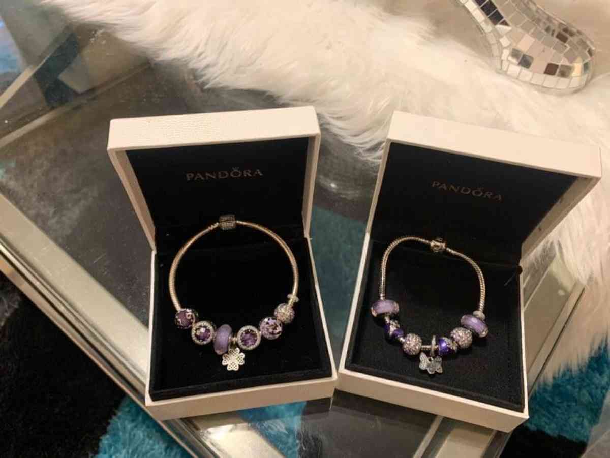 purple and light purple Pandora Charm Bracelets - Clayton, Georgia - FleaMarketBay