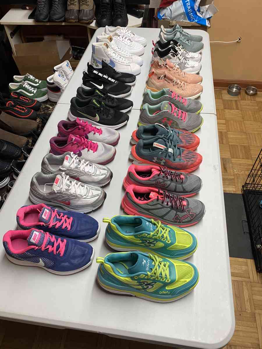 14 pairs Womens Mixed Brand Sneaker Bundle Size 7 and 7 half - Frederick, Maryland - FleaMarketBay
