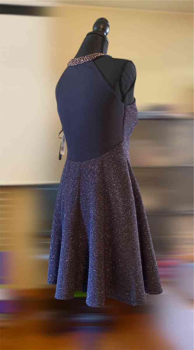 Betsey  Adam Womens Gunmetal Sparkle Beaded Collar Dress Sz - Chicago Heights, Illinois - FleaMarketBay