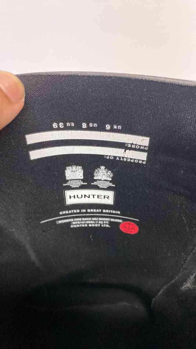 HUNTER Short Gloss Black MidCalf Rubber Rain Boots Size 8 - Frederick, Maryland - FleaMarketBay