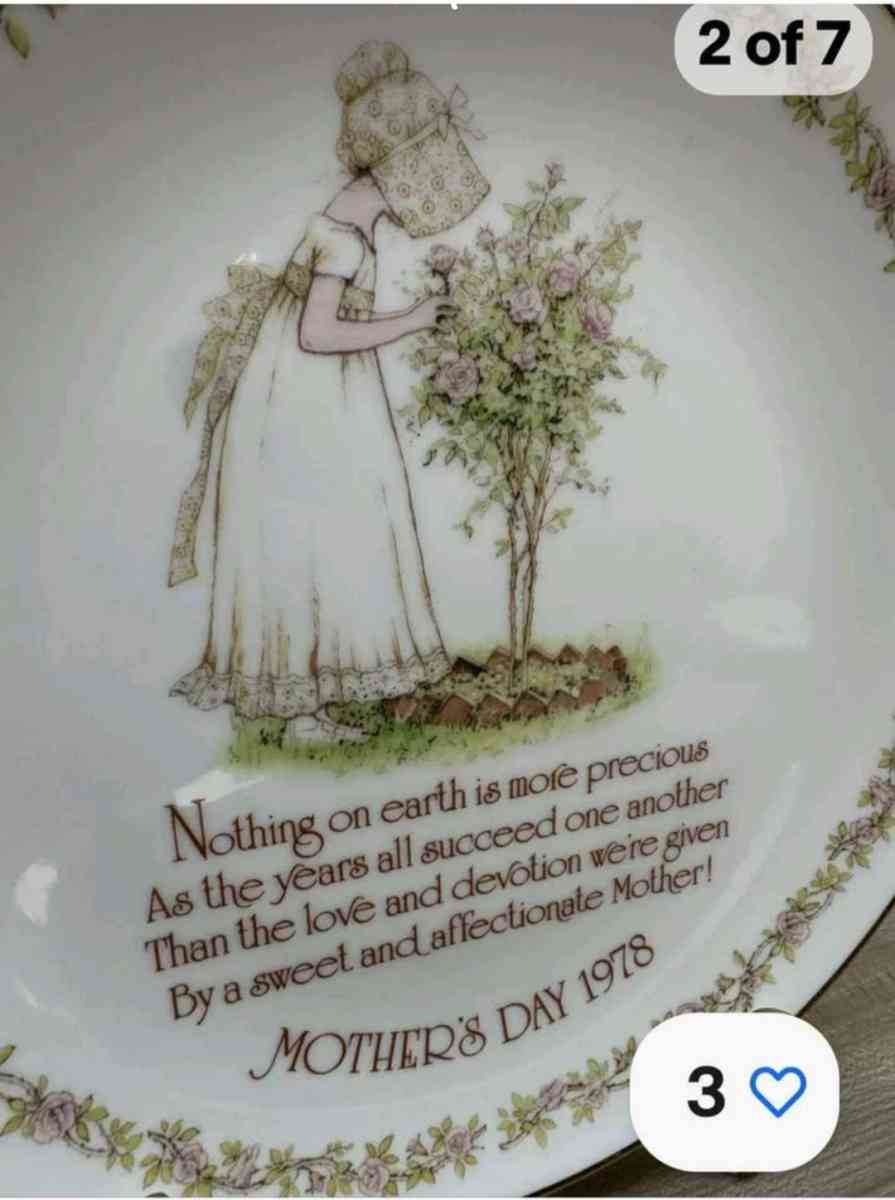 Commemorative Mothers Day 1978 Plate Holly Hobbie American G - Nokesville, Virginia - FleaMarketBay
