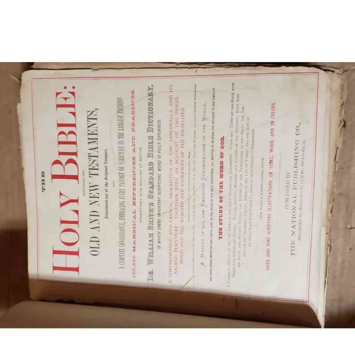 1870 Holy Bible Old  New Testaments Large Antique - San Antonio, Texas - FleaMarketBay