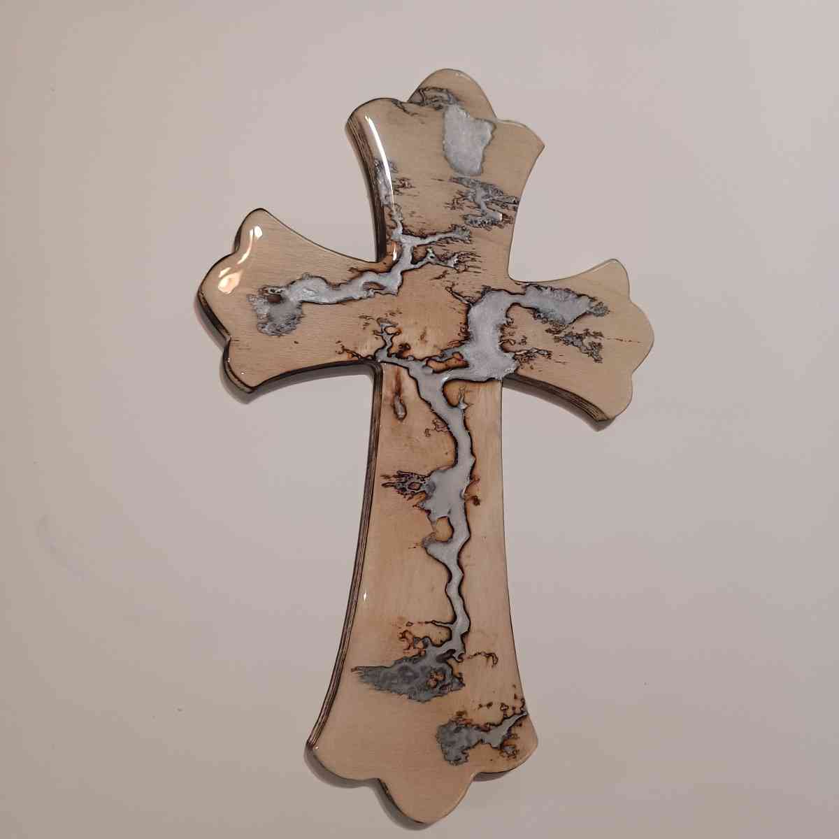 Lichtenburg Art Wall Mounted Wall Hanging Cross Crucifix Epo - Clearwater, Kansas - FleaMarketBay