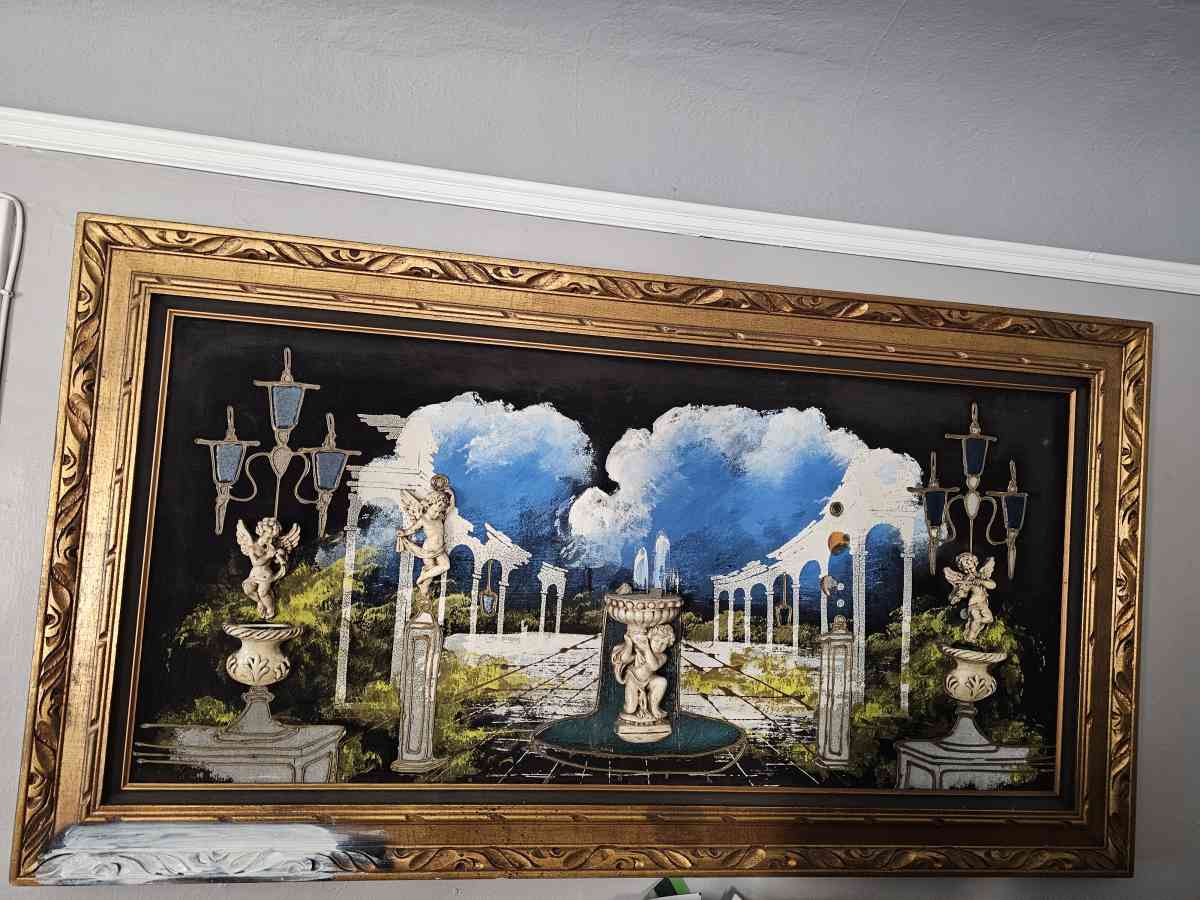 Vintage MCM Mid Century Modern Ashbrook Velvet Lighted Paint - Los Angeles, California - FleaMarketBay