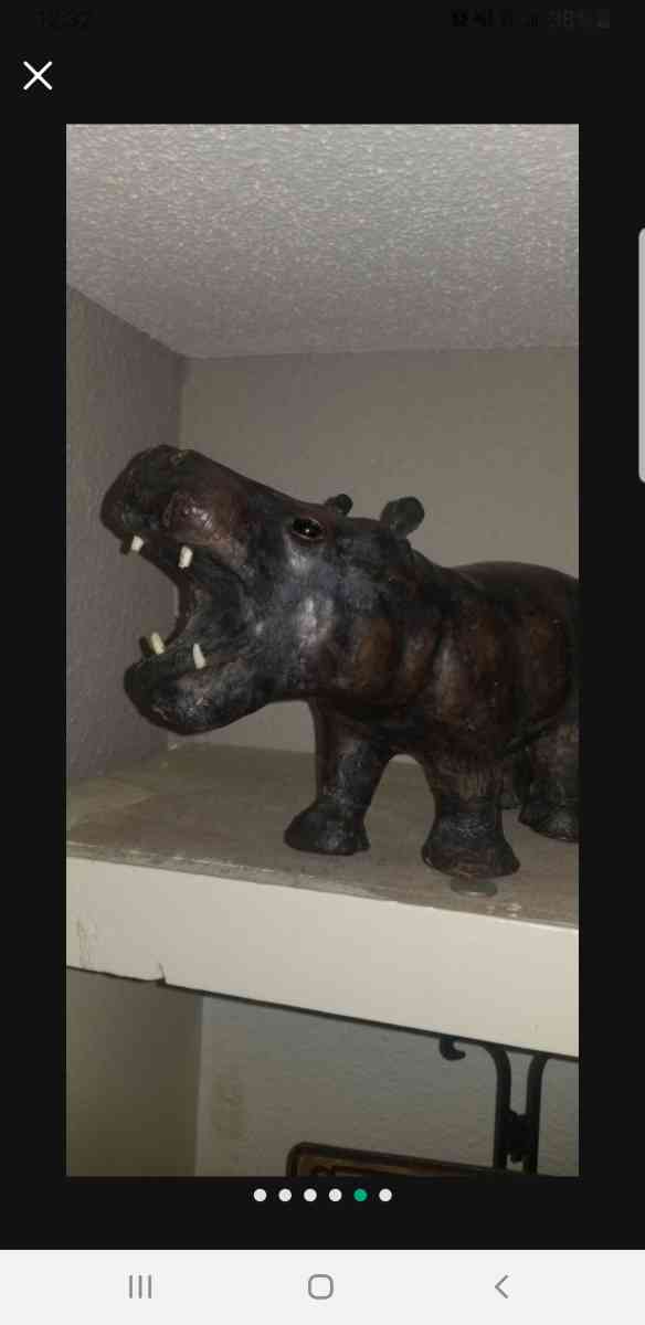 hippopotamus leather wrapped hippopotamus - Houston, Texas - FleaMarketBay