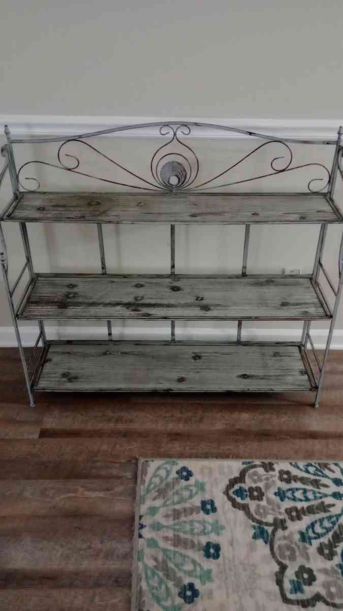 Grey Metal 3 Tier Foldable Shelf - Ellenwood, Georgia - FleaMarketBay