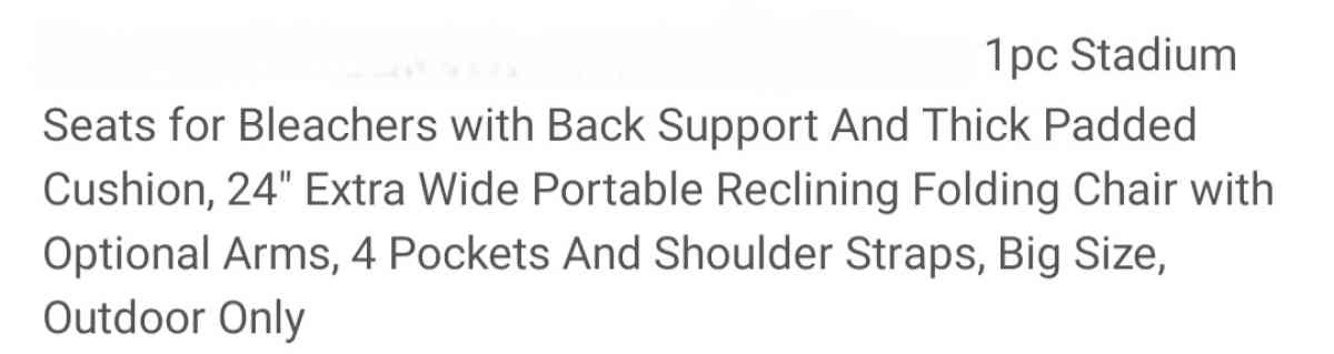 portable stadium chair - Luzerne, Pennsylvania - FleaMarketBay