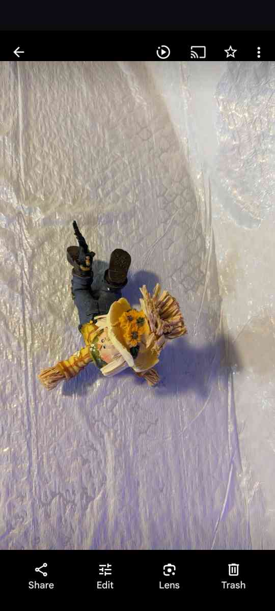 Resin Playful Scarecrow Laying On His Stomach With A Black C - Phoenix, Arizona - FleaMarketBay