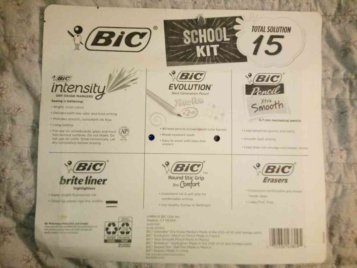 bic school kit - Dayton, Ohio - FleaMarketBay