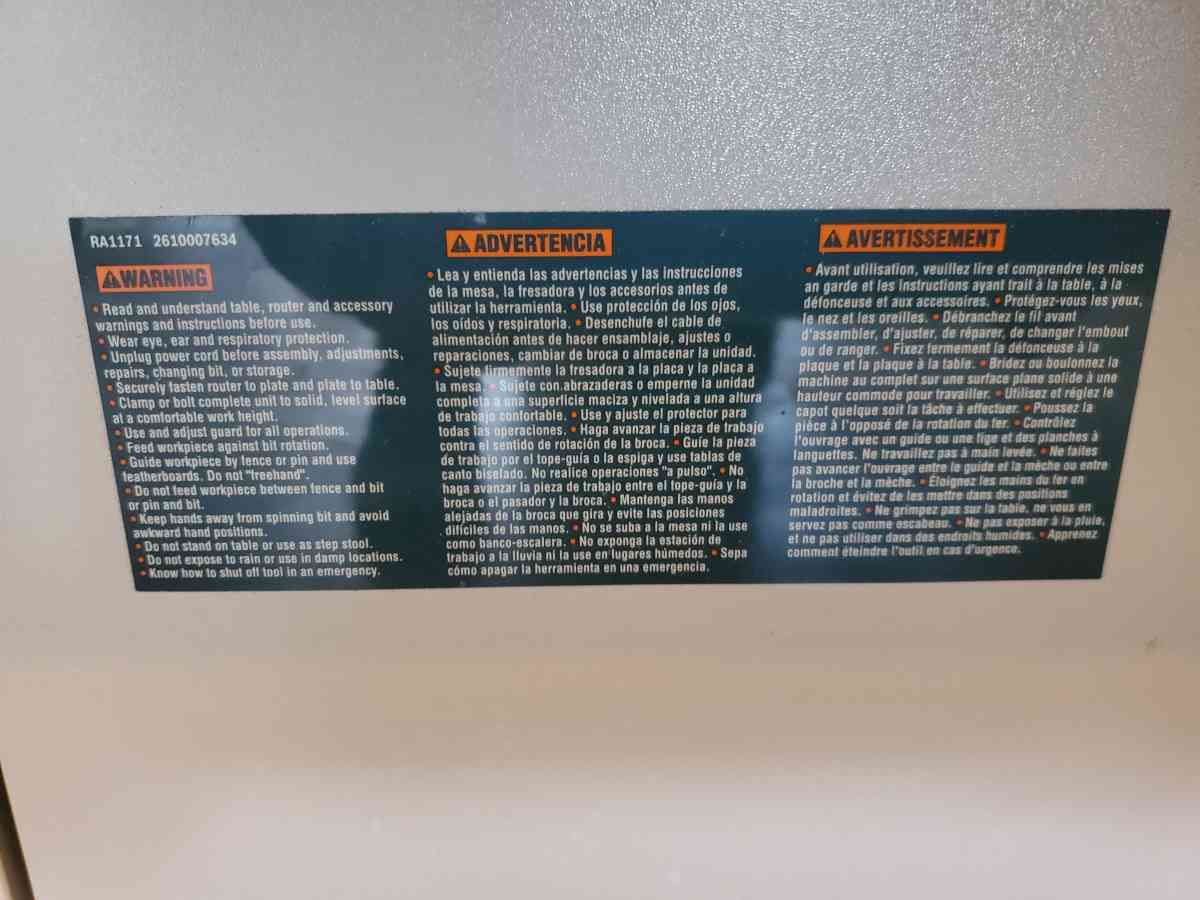 Bosch  Router Table  Includes Fence Board  Model RA1171  Lig - Plano, Texas - FleaMarketBay