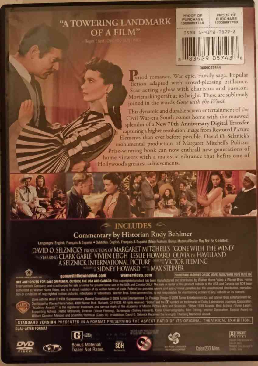 Gone With the Wind DVD - Shamokin, Pennsylvania - FleaMarketBay