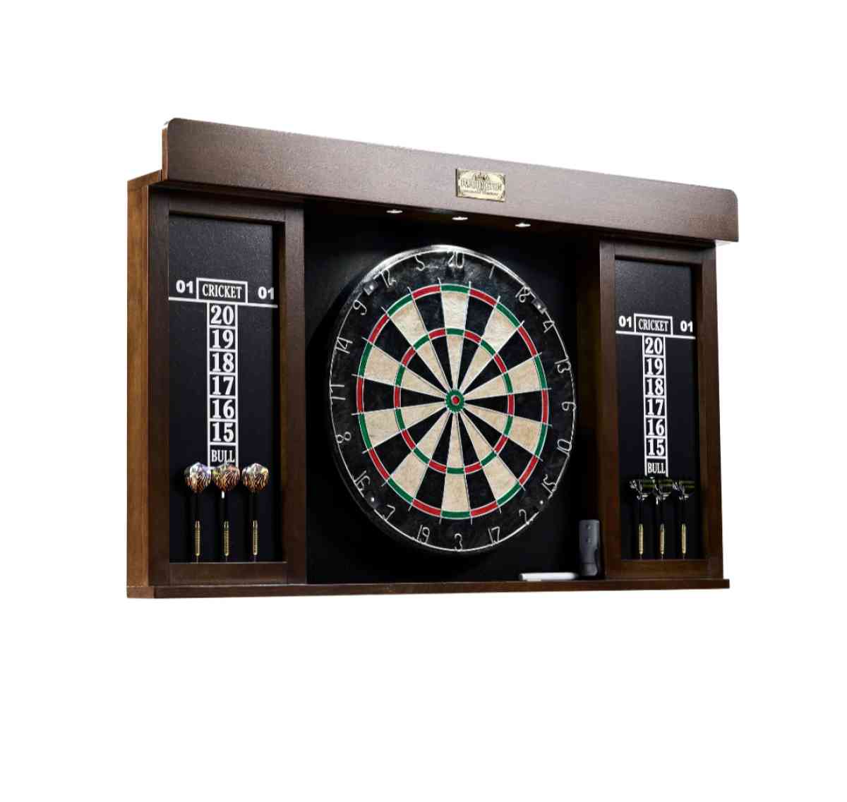 Bristle Dartboard Cabinet Set LED Lights Official Size Dart - Stockton, California